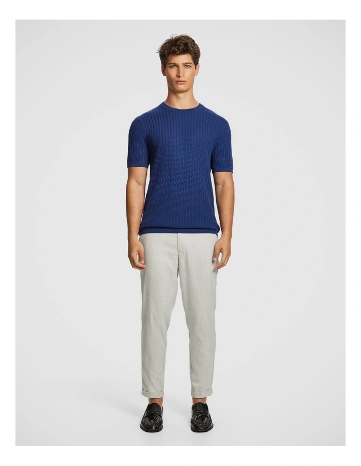 Theodore Knitted Tee in Blue image 5