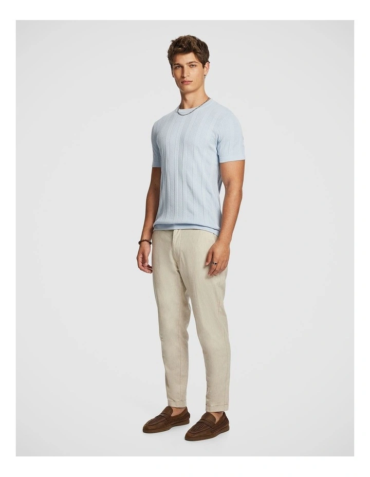 Riverside Knitted Tee in Light Blue image 4