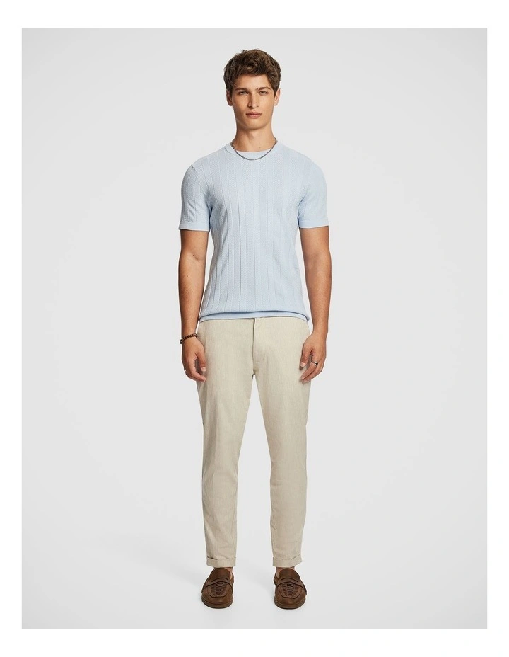 Riverside Knitted Tee in Light Blue image 5