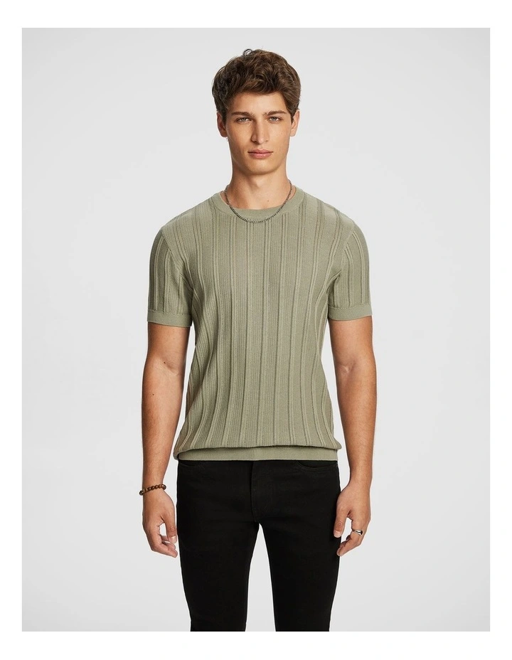 Anwar Knitted Tee in Sage image 1
