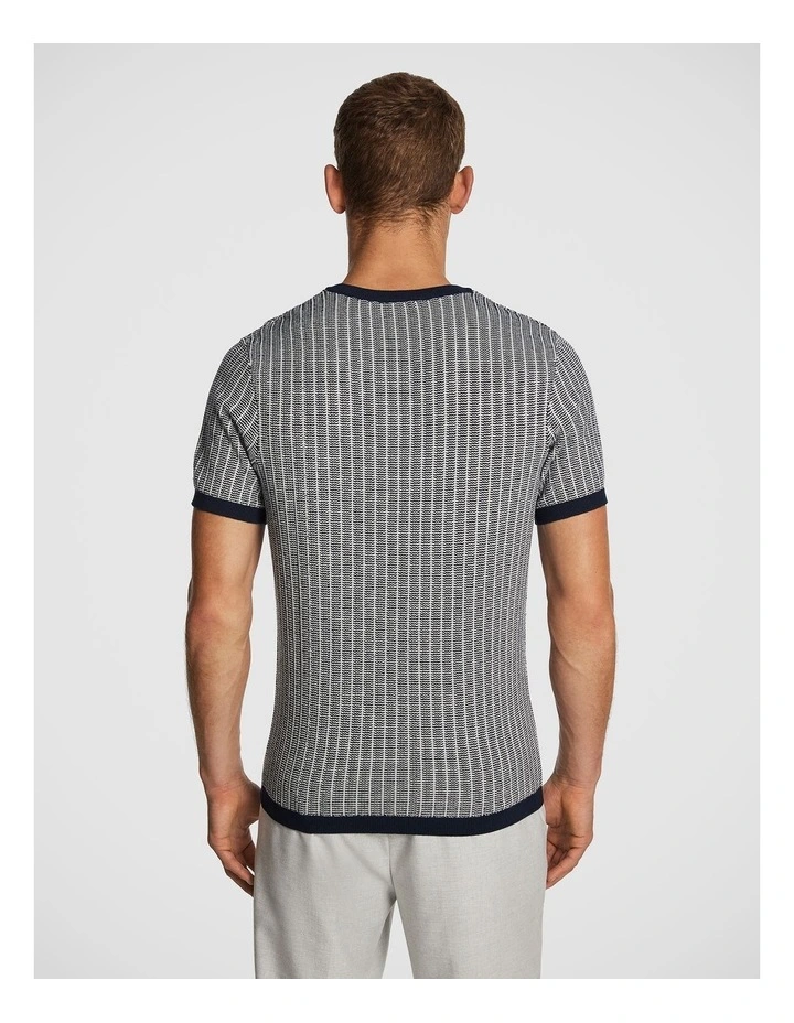 Seaforth Knitted Tee in Navy image 2