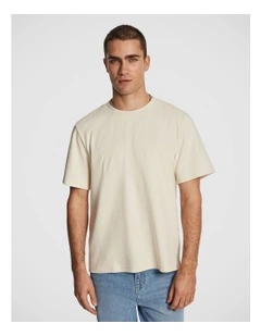 Marlow Textured Relaxed Tee in Natural