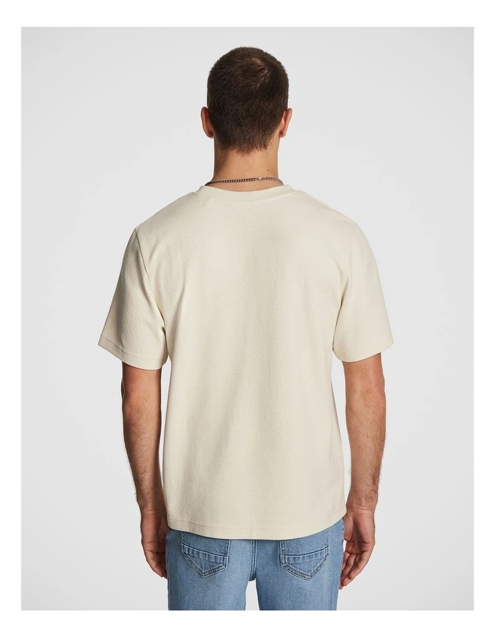 Marlow Textured Relaxed Tee in Natural image 2