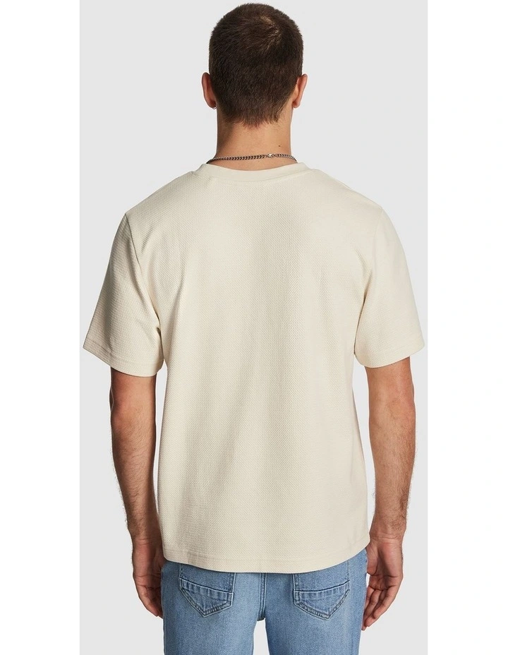 Marlow Textured Relaxed Tee in Natural image 2