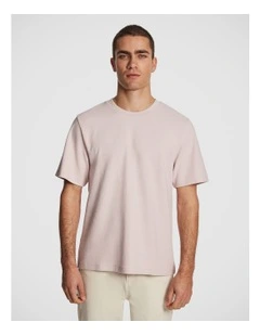 Marlow Textured Relaxed Tee in Pink
