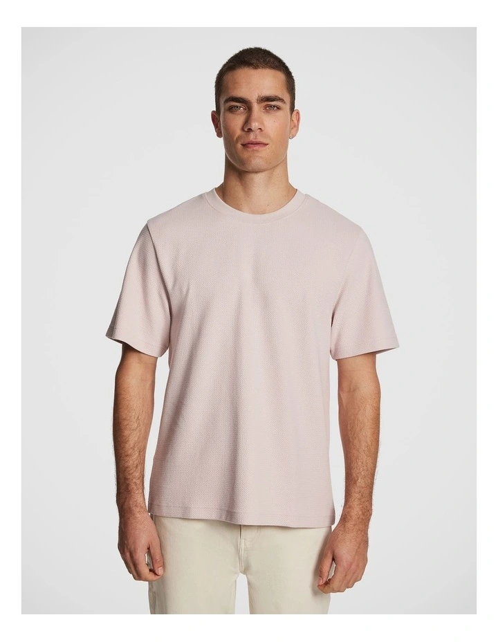 Marlow Textured Relaxed Tee in Pink image 1