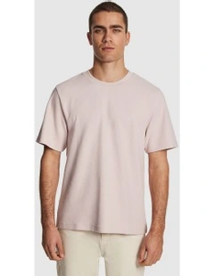 Marlow Textured Relaxed Tee in Pink