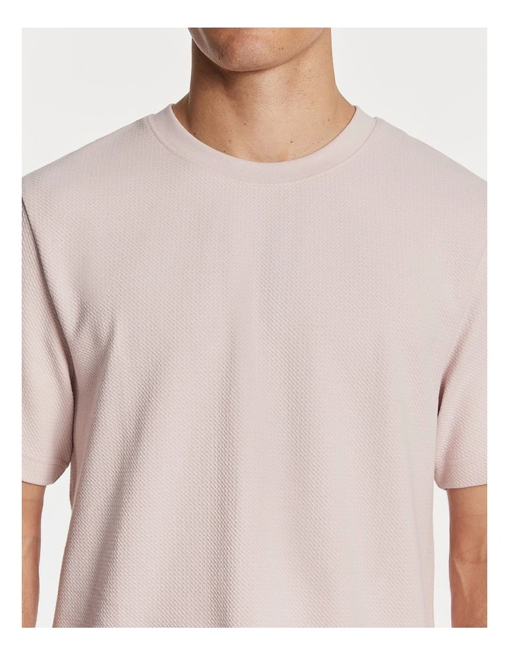 Marlow Textured Relaxed Tee in Pink image 3