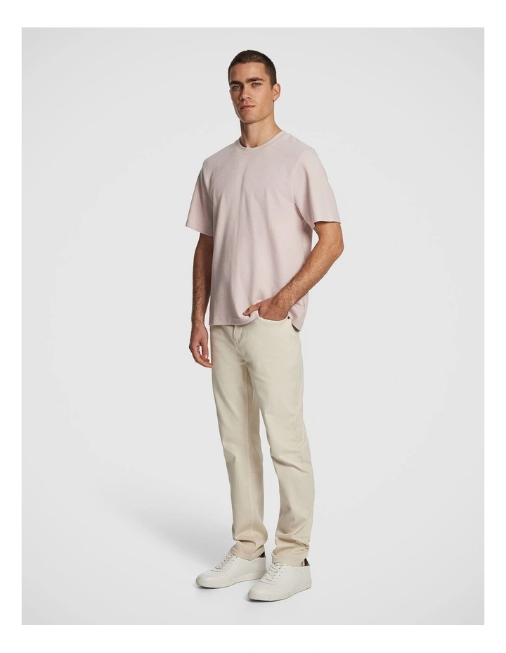 Marlow Textured Relaxed Tee in Pink image 4