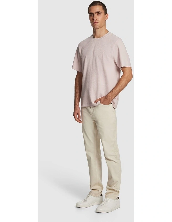 Marlow Textured Relaxed Tee in Pink image 4