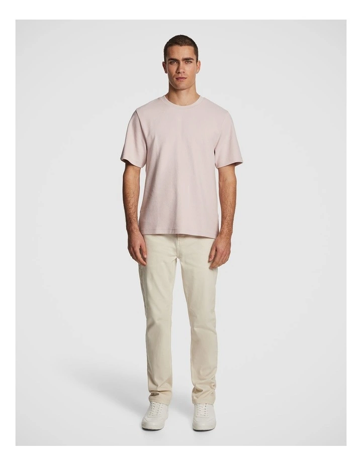 Marlow Textured Relaxed Tee in Pink image 5