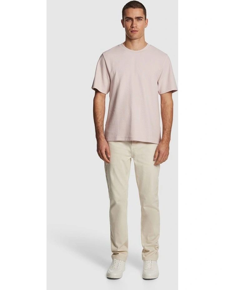 Marlow Textured Relaxed Tee in Pink image 5