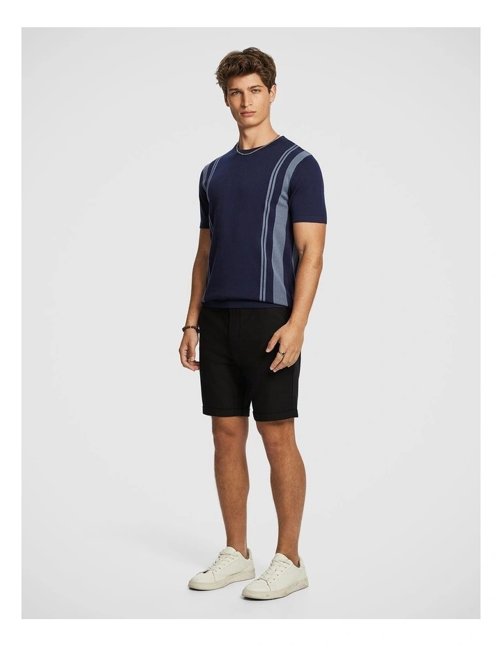 Riggs Stripe Knitted Tee in Navy image 4