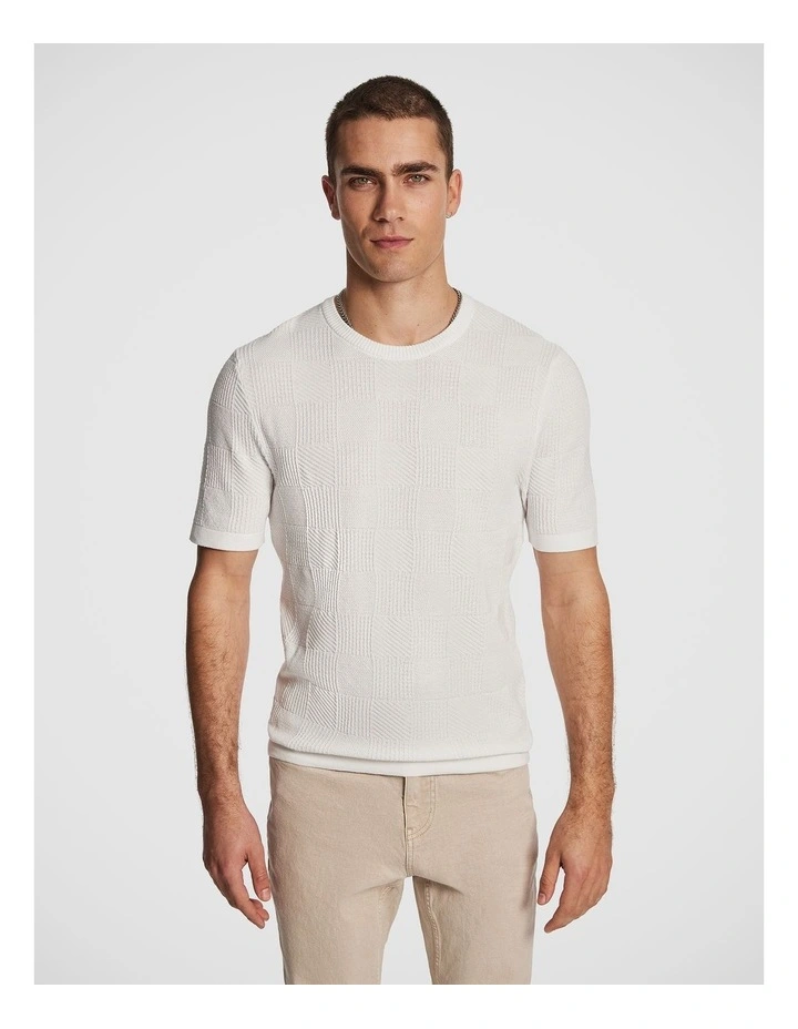 Gambit Knitted Tee in White image 1