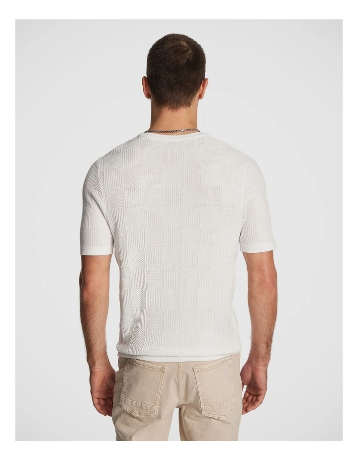 Gambit Knitted Tee in White image 2