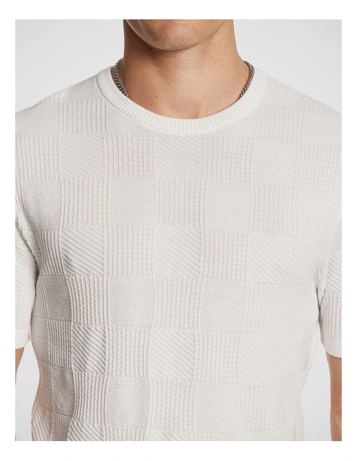 Gambit Knitted Tee in White image 3