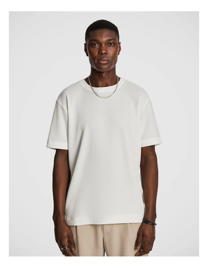 Eli Textured Tee in White image 1
