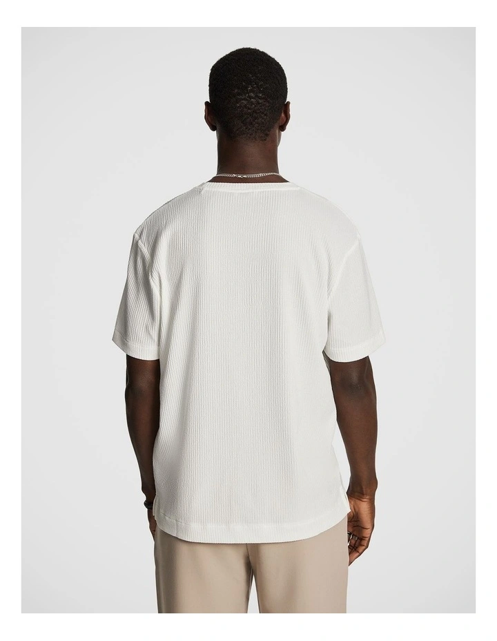 Eli Textured Tee in White image 2