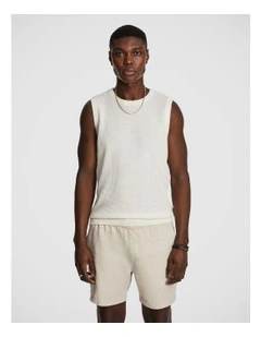 Doug Knitted Vest in Off White