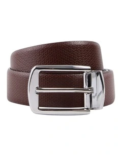 Alfie Textured Belt in Choc/Black