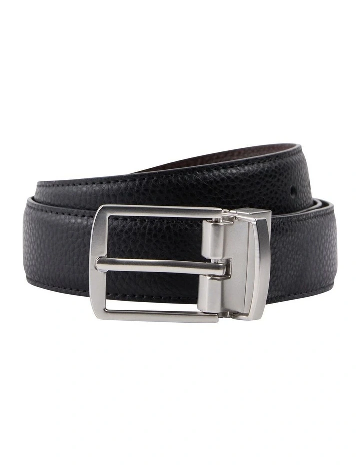 Zayden Pebble Belt in Black/Choc image 1