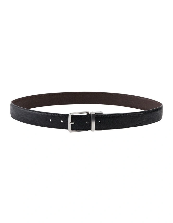 Zayden Pebble Belt in Black/Choc image 3