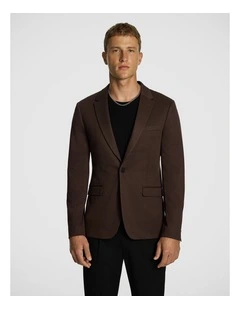 Dynamic Knit Blazer in Chocolate