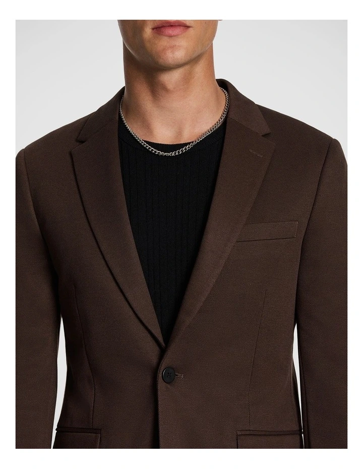 Dynamic Knit Blazer in Chocolate image 2