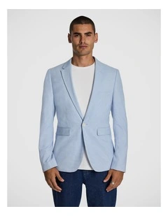 Rupert Slim Fit Houndstooth Blazer in Light Blue
