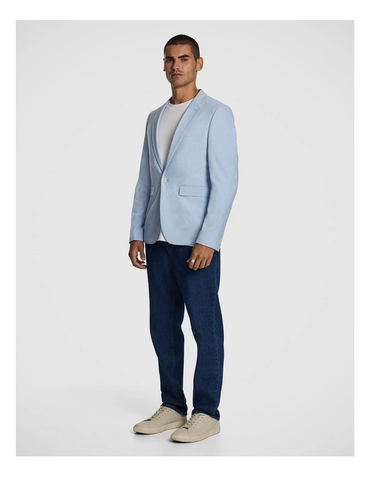 Rupert Slim Fit Houndstooth Blazer in Light Blue image 4