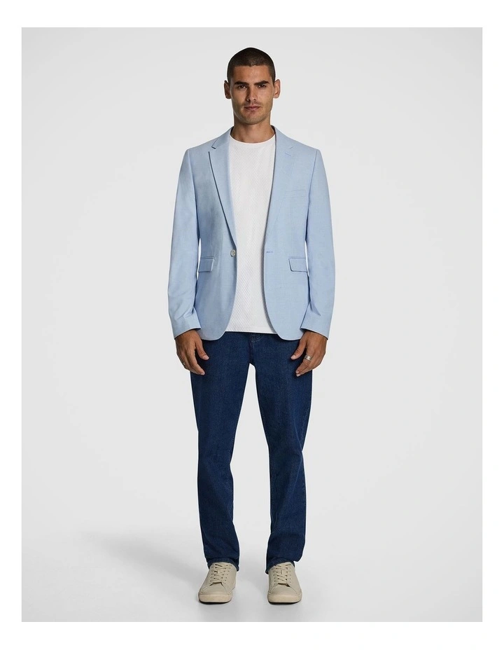Rupert Slim Fit Houndstooth Blazer in Light Blue image 5