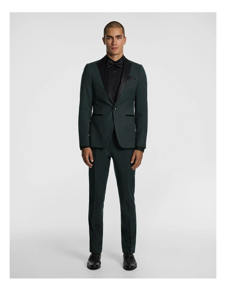 Shelby Slim Tuxedo Jacket in Forest image 2