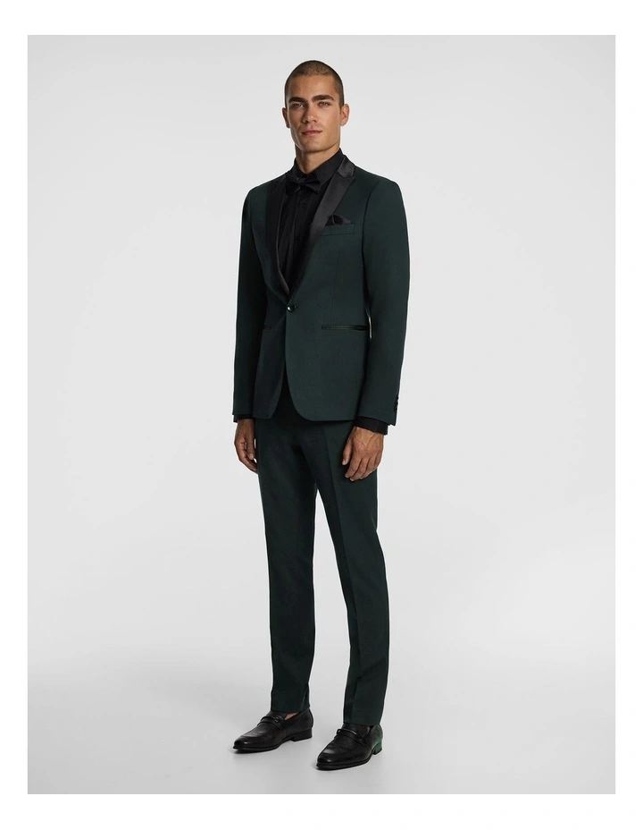 Shelby Slim Tuxedo Jacket in Forest image 4