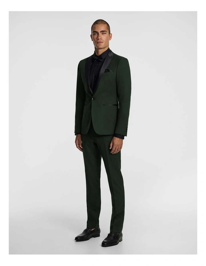 Shelby Slim Tuxedo Jacket in Forest image 4
