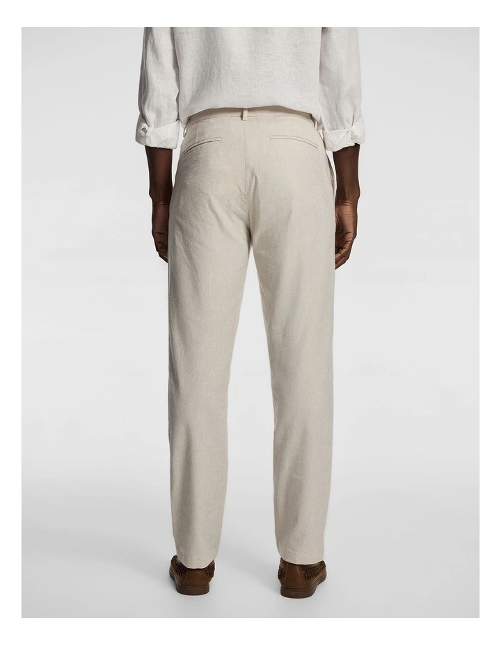 Huxley Linen Blend Chino in Cream image 2
