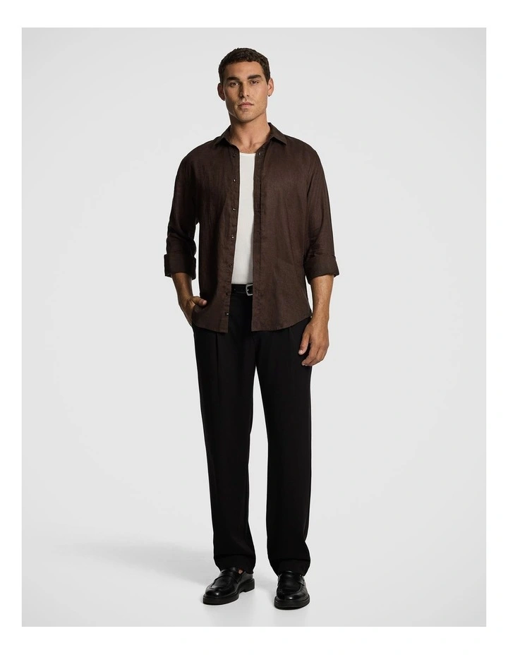 Lennox Wide Chino Pant in Black image 6