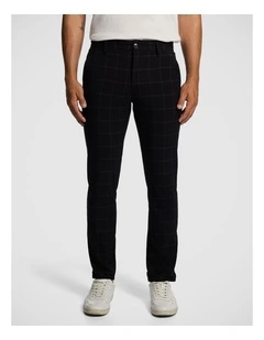 Loco Check Slim Chino in Black