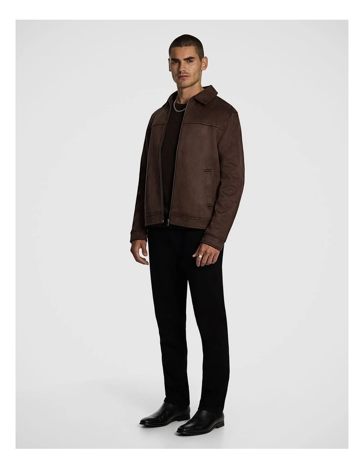Sutherland Faux Suede Jacket in Chocolate image 4