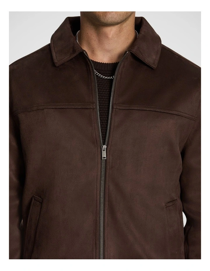 Sutherland Faux Suede Jacket in Chocolate image 5