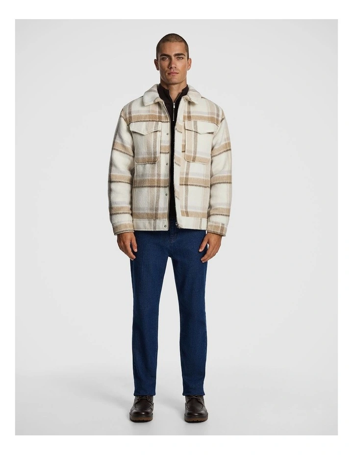 Edris Check Jacket in Natural image 2