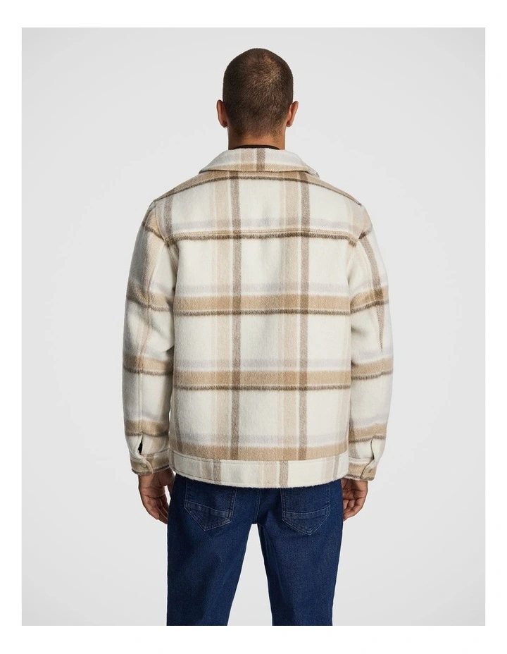 Edris Check Jacket in Natural image 3