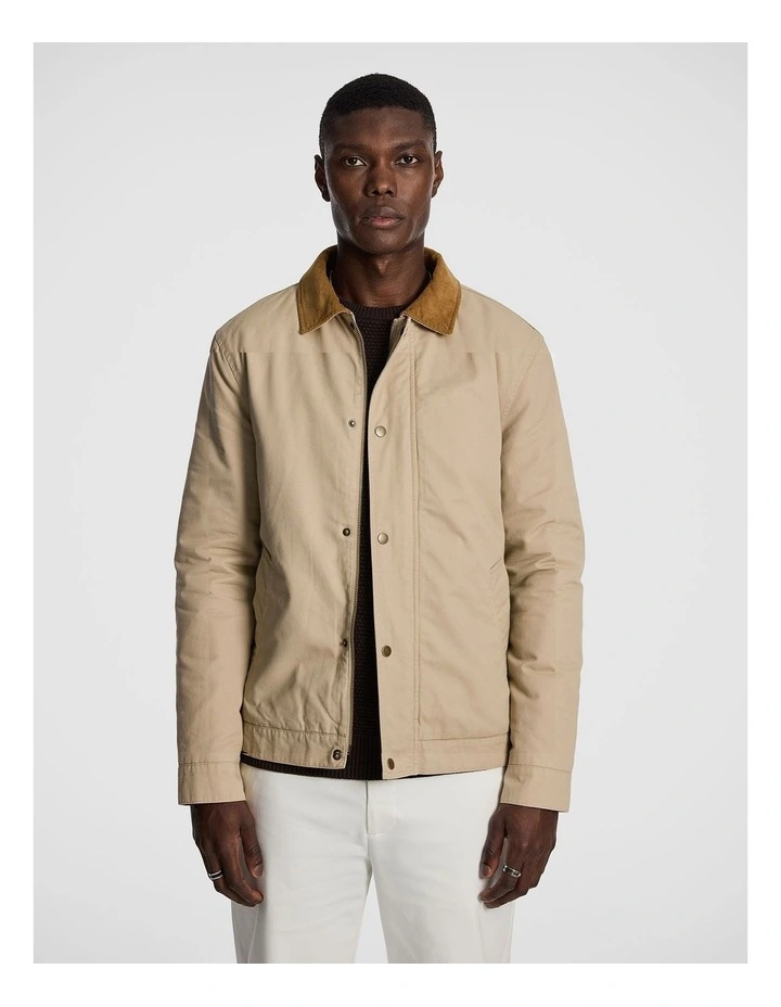 Fraser Contrast Collar Jacket in Natural image 1