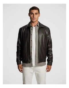 Scotty Faux Leather Jacket in Chocolate