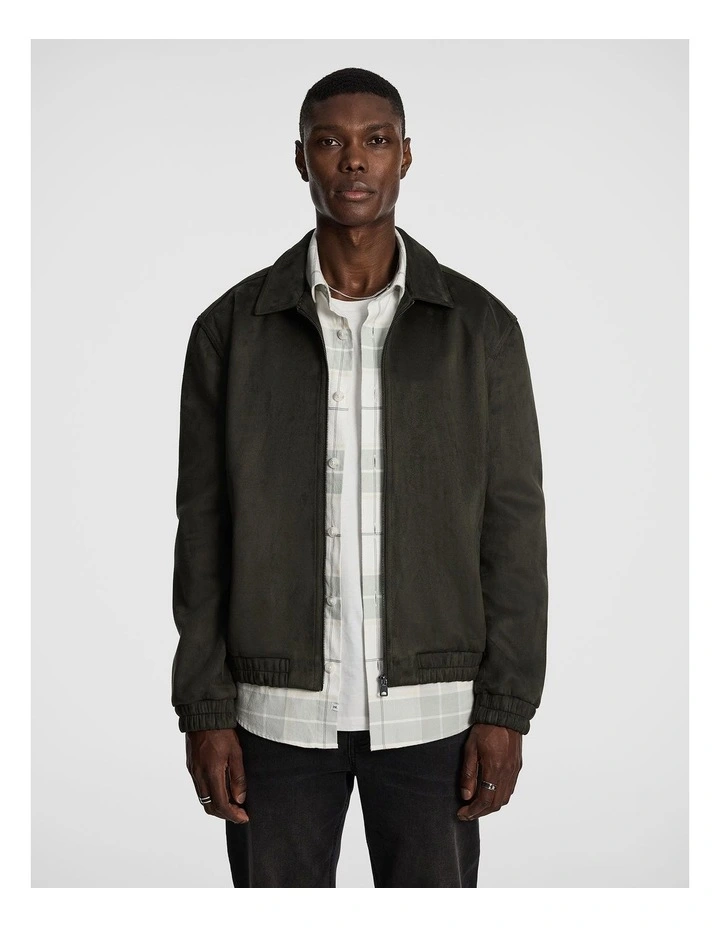 Stratton Faux Suede Jacket in Khaki image 1