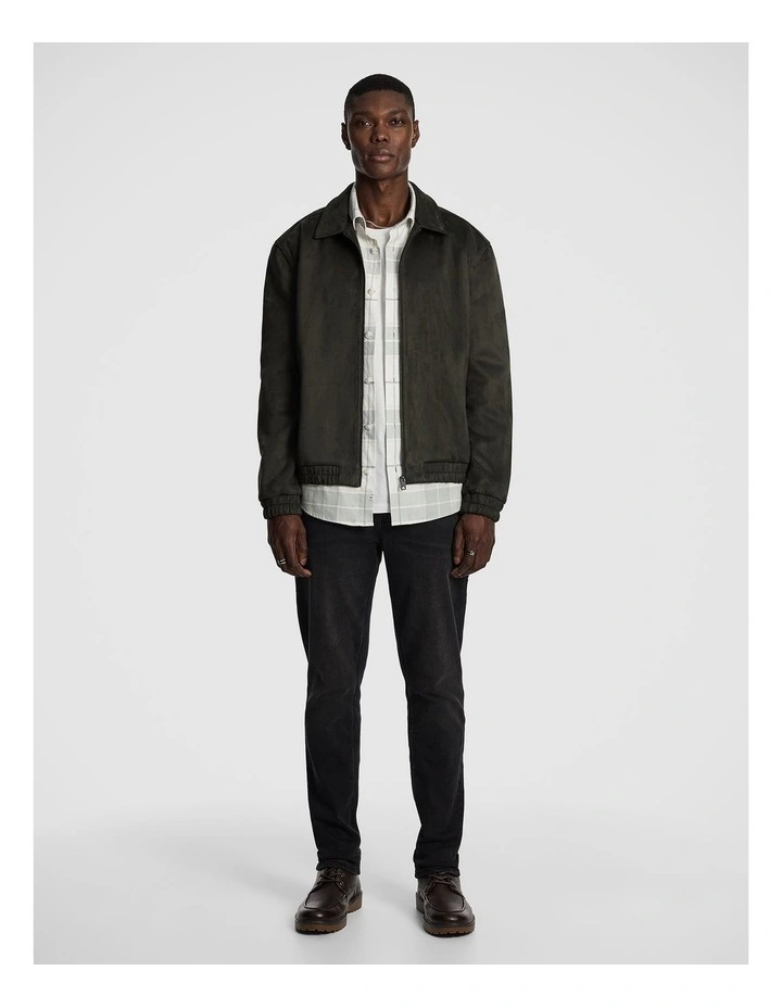 Stratton Faux Suede Jacket in Khaki image 2