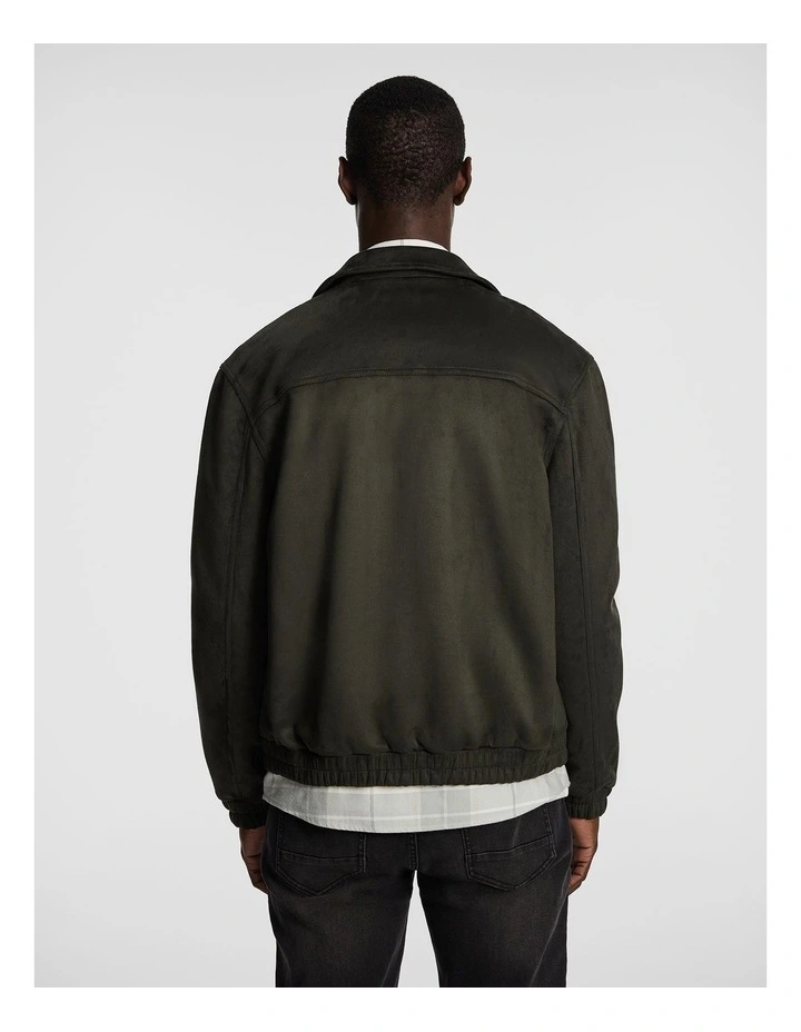 Stratton Faux Suede Jacket in Khaki image 3
