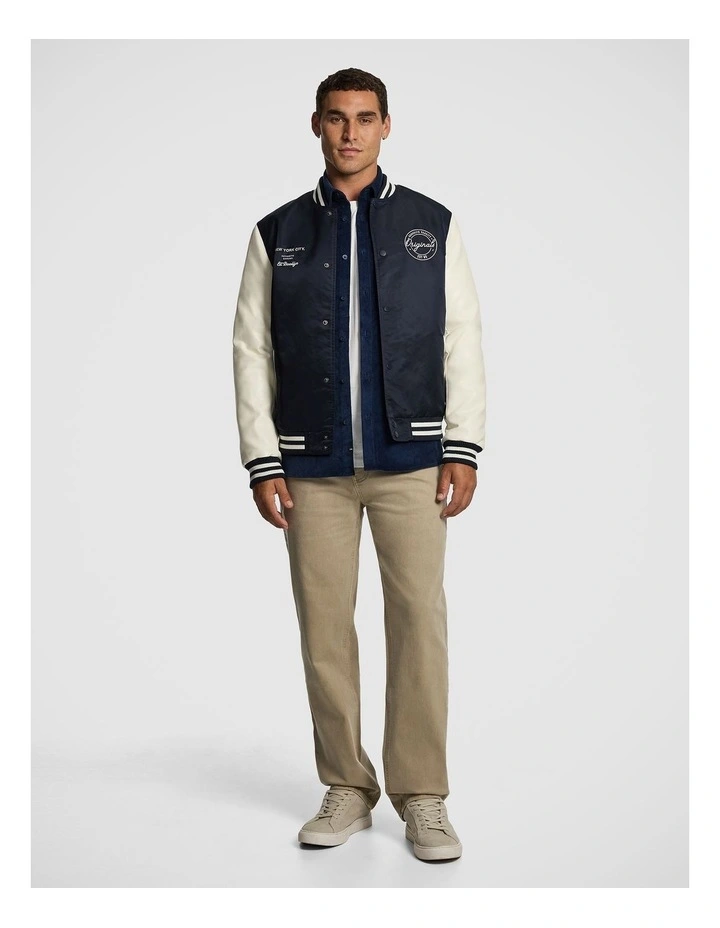 Cornel Varsity Jacket in Navy image 2