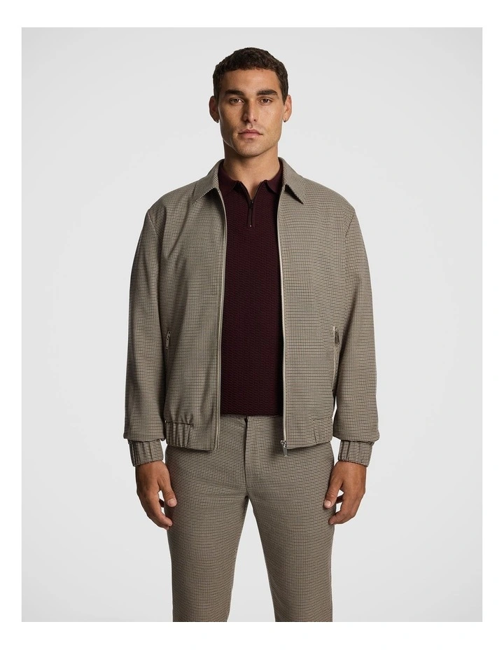 Peaky Check Jacket in Brown image 1