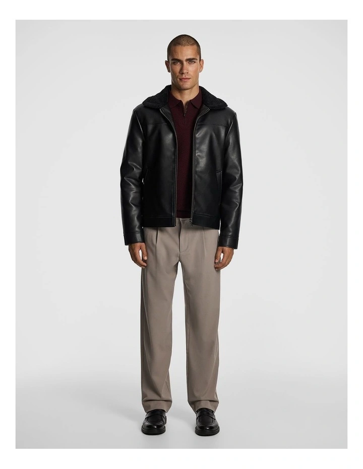 Ewan Sherpa Jacket in Black image 2