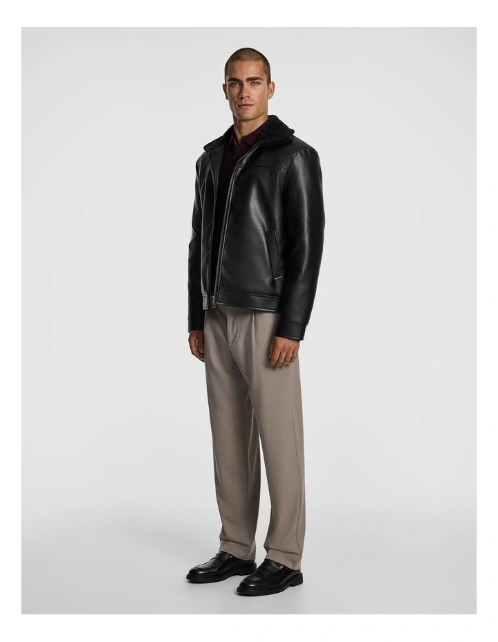 Ewan Sherpa Jacket in Black image 4